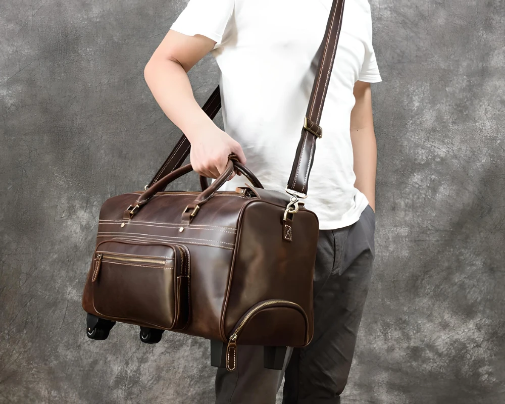 faux leather carry on luggage